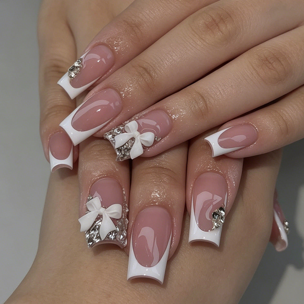 Elegant French Tip Nail Art Extensions Kalsten