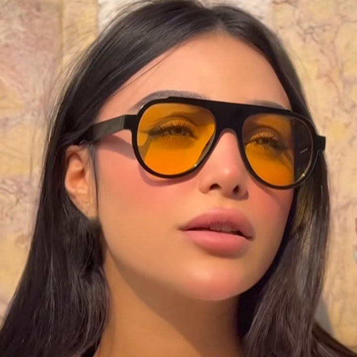Women Vintage-Style Sunglasses with Elegant Plastic Frame in Leopard Pattern Kalsten