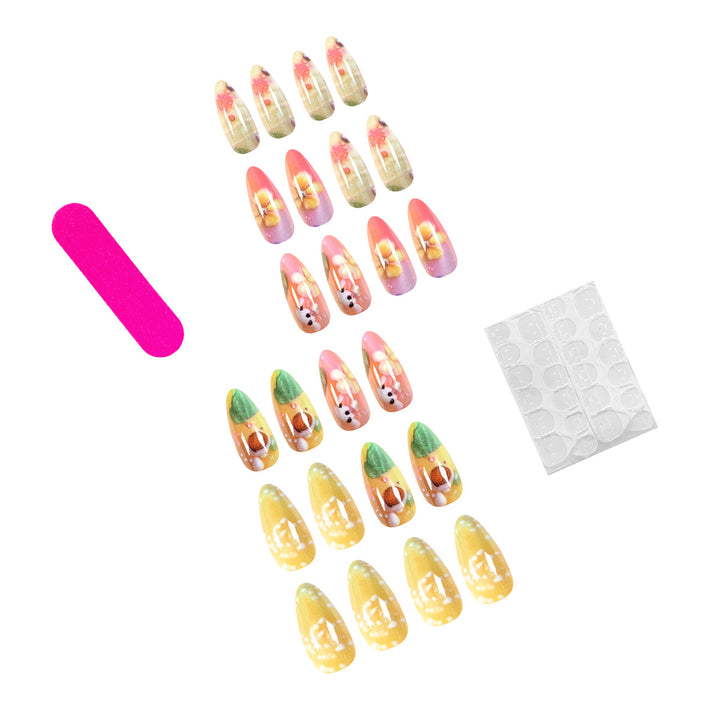 Exquisite nail art with colorful floral designs Kalsten