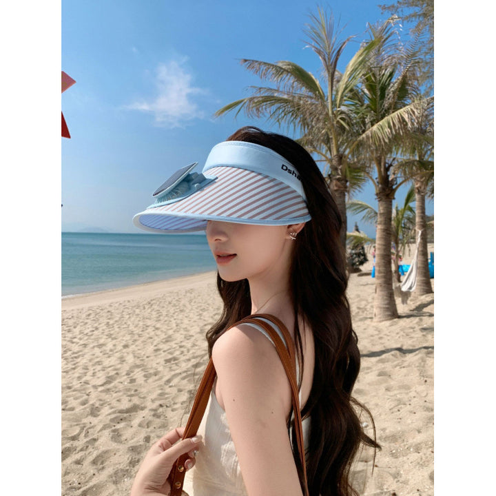 ’s sun protection visor with integrated solar panel, wide brim and adjustable headband Kalsten