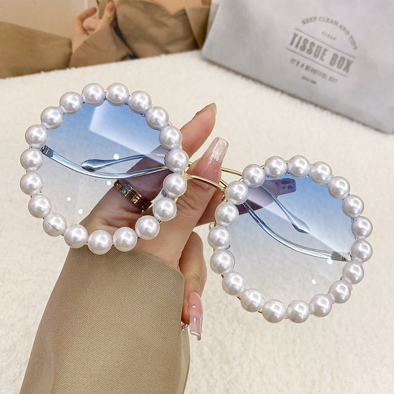 Women’s large sunglasses with pearl-embellished frame Kalsten