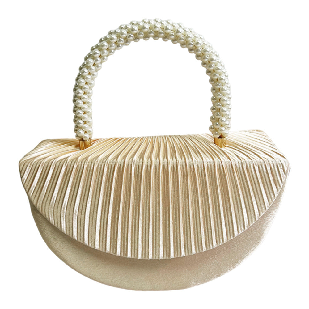 Pleated Satin Clutch Handbag