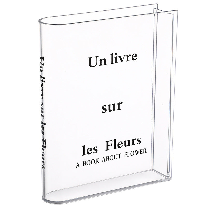 Slim Acrylic Standing Display Vase For Single-Stem Arrangements And Narrow Ledge