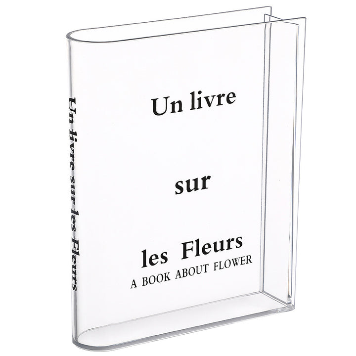 Slim Acrylic Standing Display Vase For Single-Stem Arrangements And Narrow Ledge