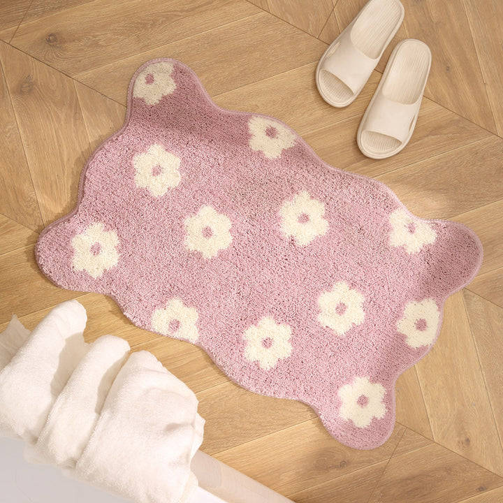 Floral Shaped Plush Bath Mat