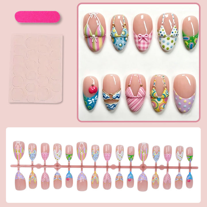 Acrylic nail set with summery bikini motifs Kalsten