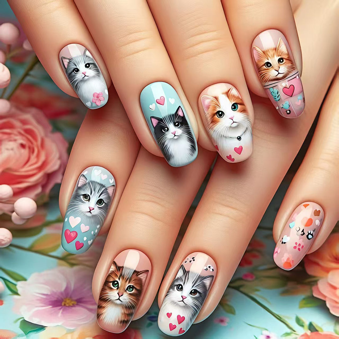 Cat-Themed 3D Nail Art Kalsten