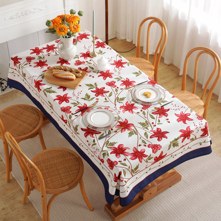 Elegant Floral Design Table Cover