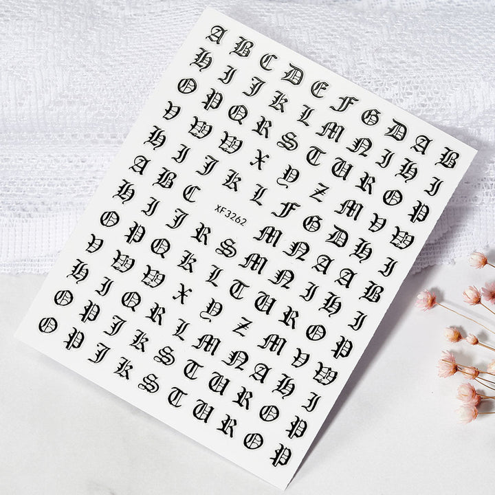 Decorative Alphabet Nail Art Stickers