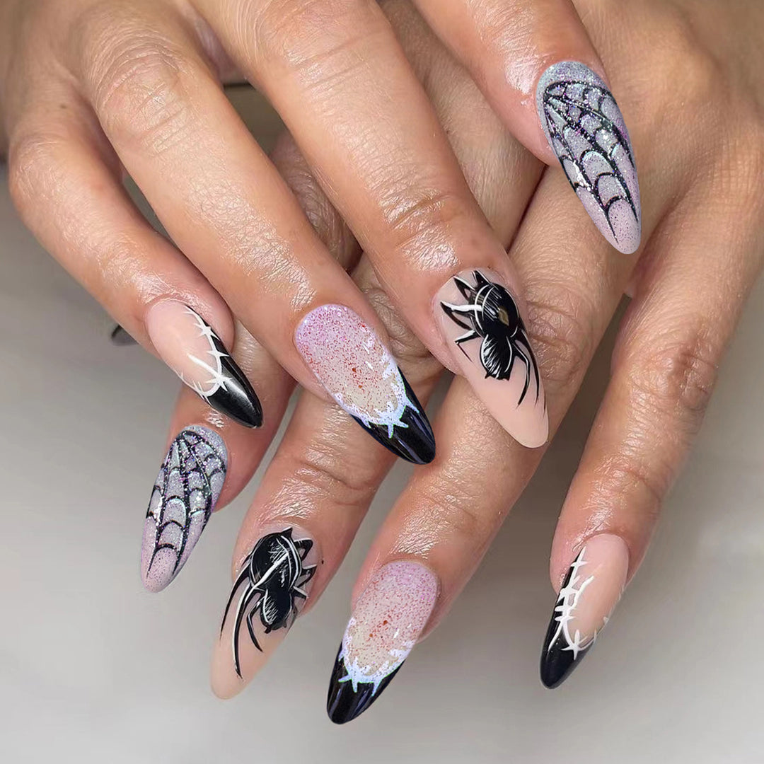 Creative spider design artificial nails Kalsten