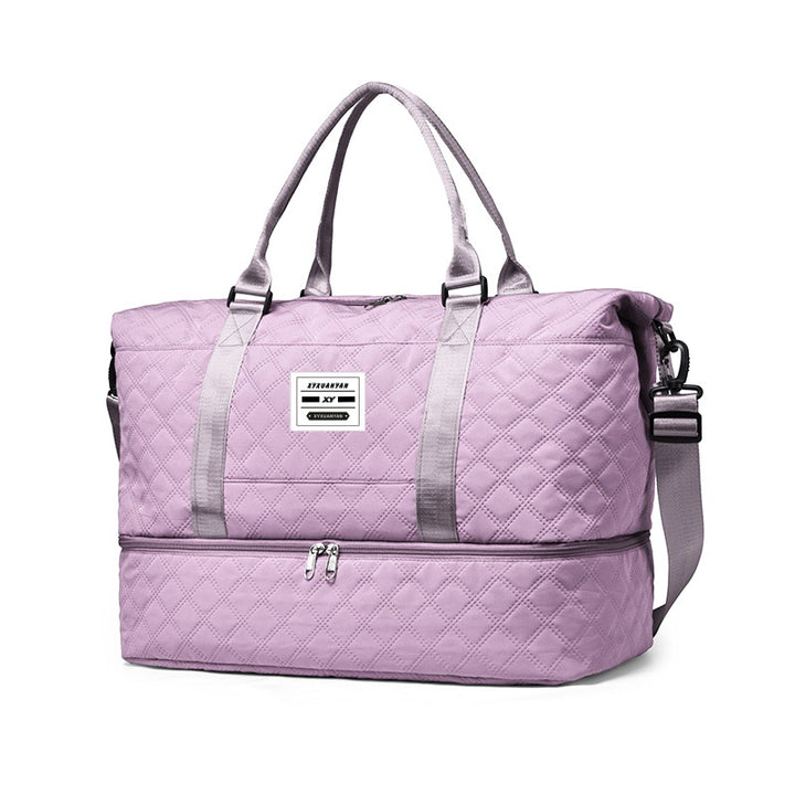 Multi-Pocket Quilted Travel Duffel Bag