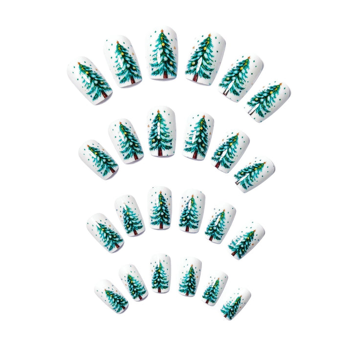 Holiday-Themed Artistic Tree Design Nail Art Kalsten