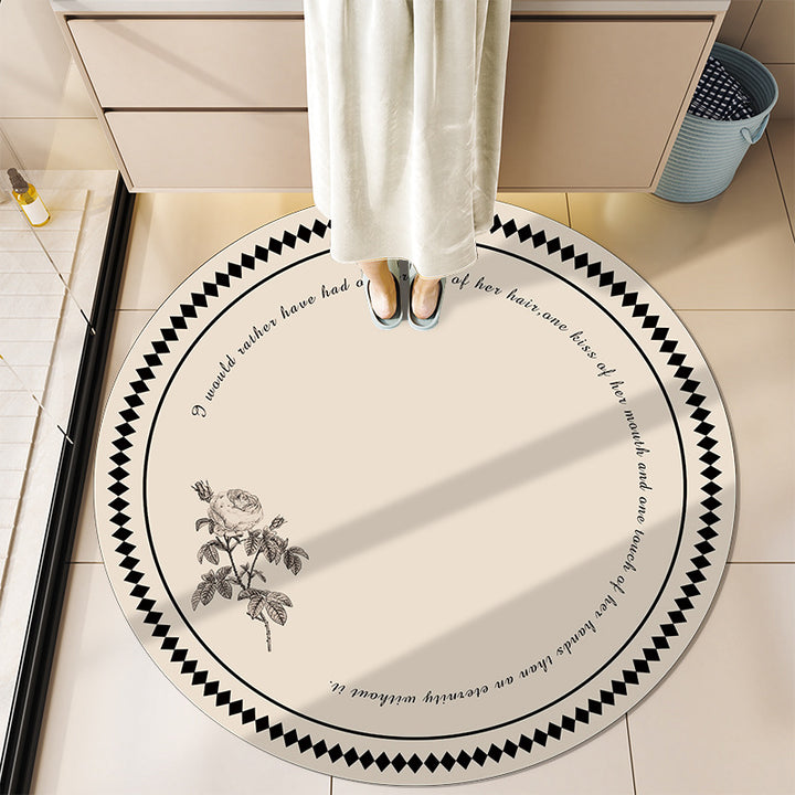 Round Motivational Bath Mat