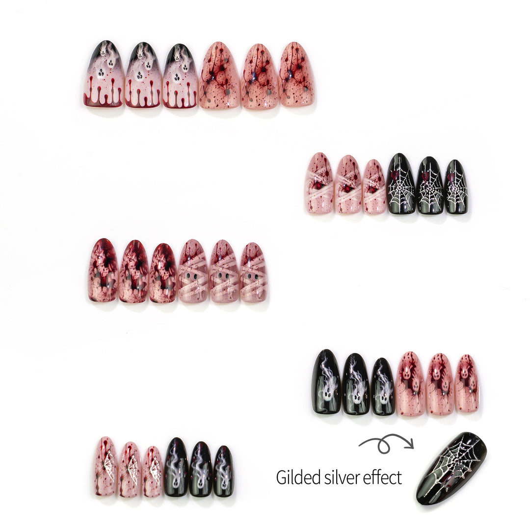 Halloween-Themed Press-On Nail Art Set 1790738400