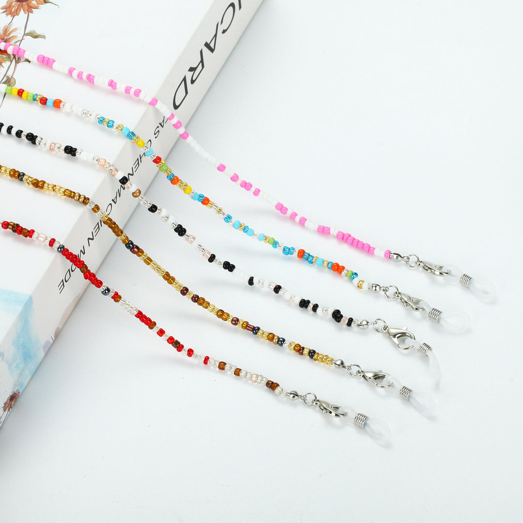Colored bead necklace with carabiner clasp Kalsten