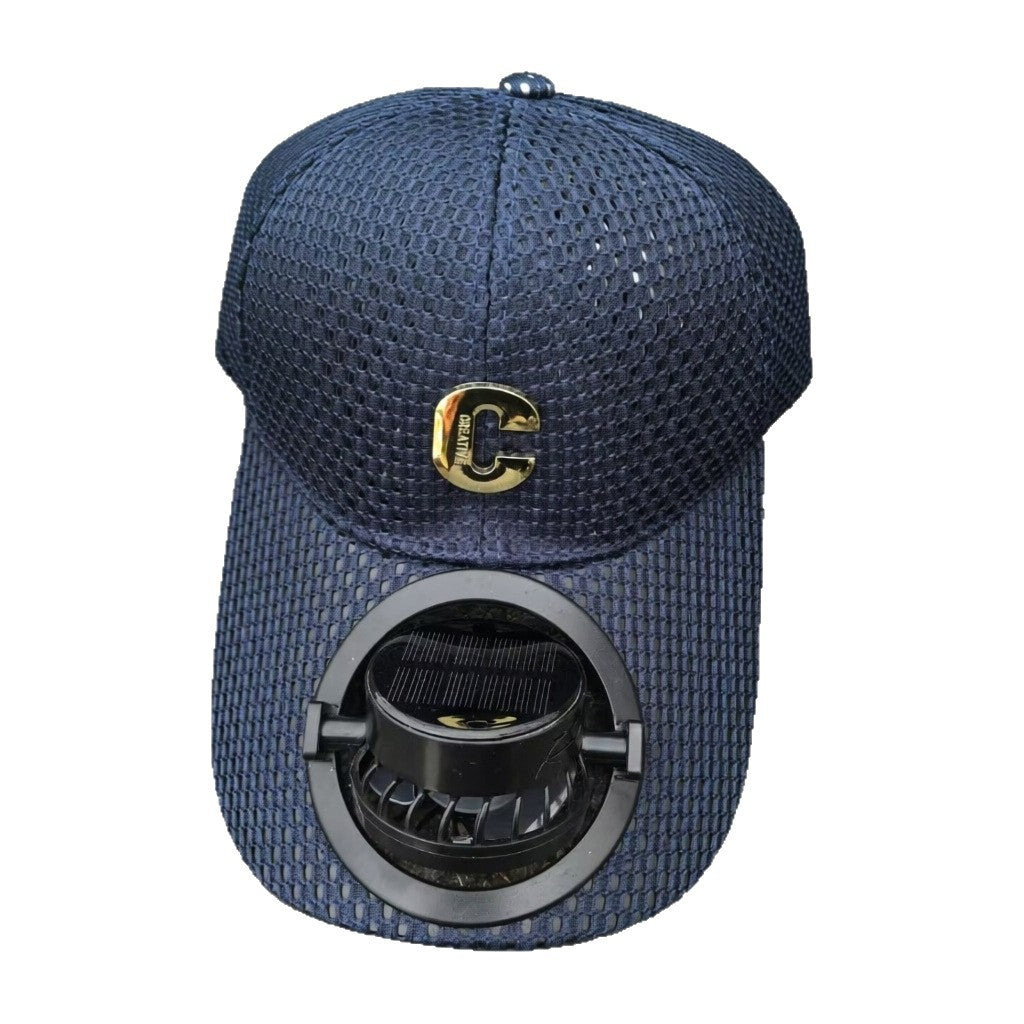 Breathable baseball cap with rechargeable fan in the visor and mesh insert Kalsten