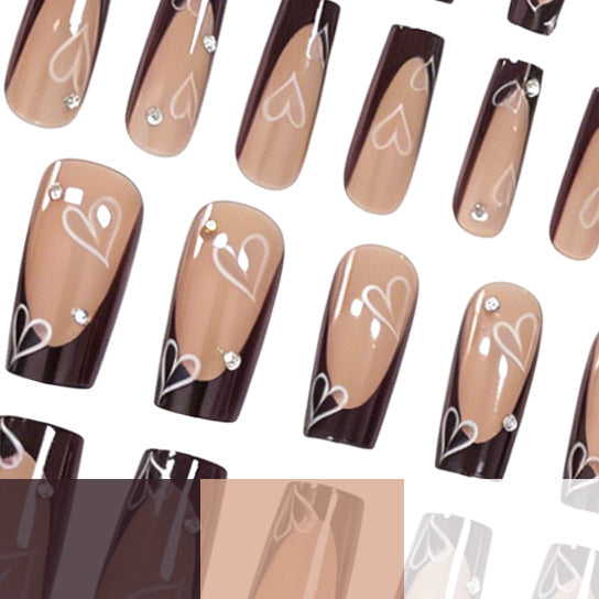 Heart-Print Decorative Nail Enhancements Kalsten