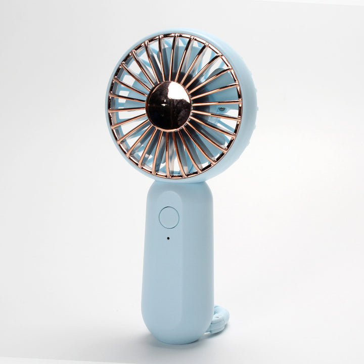 Women's compact portable handheld fan with rechargeable battery and carrying strap Kalsten