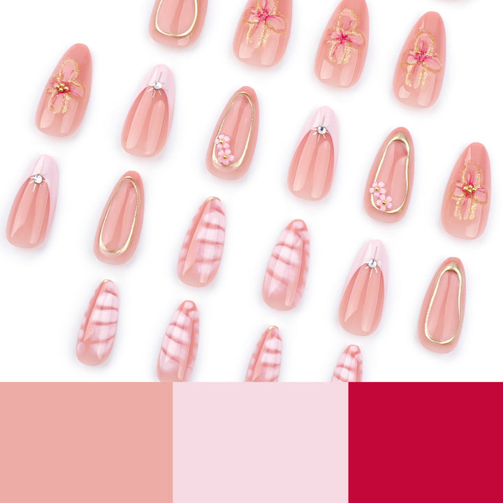 Artful nail design with glitter and floral accents Kalsten