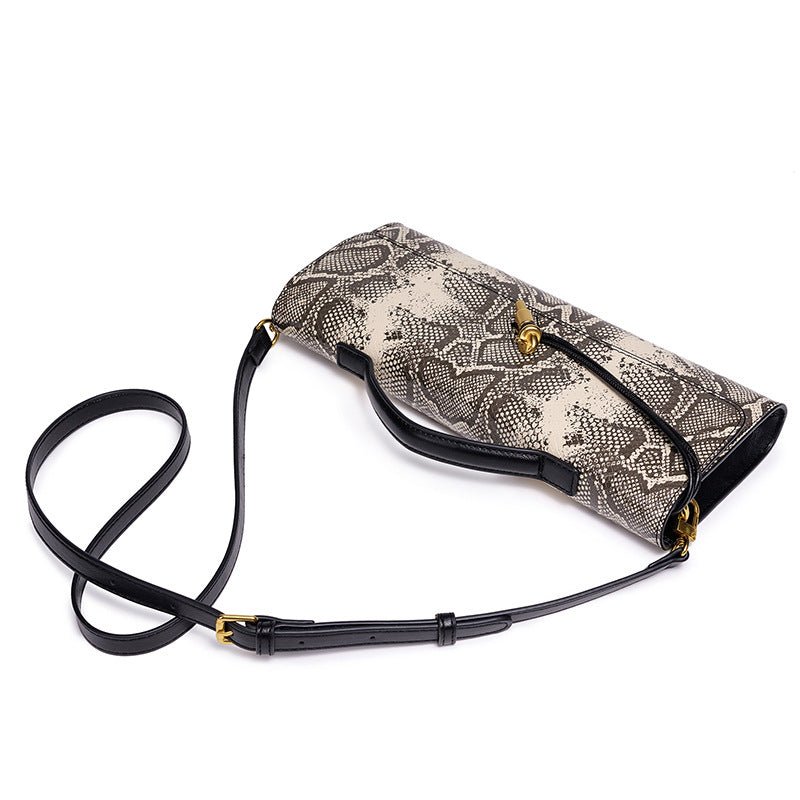 Embossed Snake Print Evening Clutch Kalsten