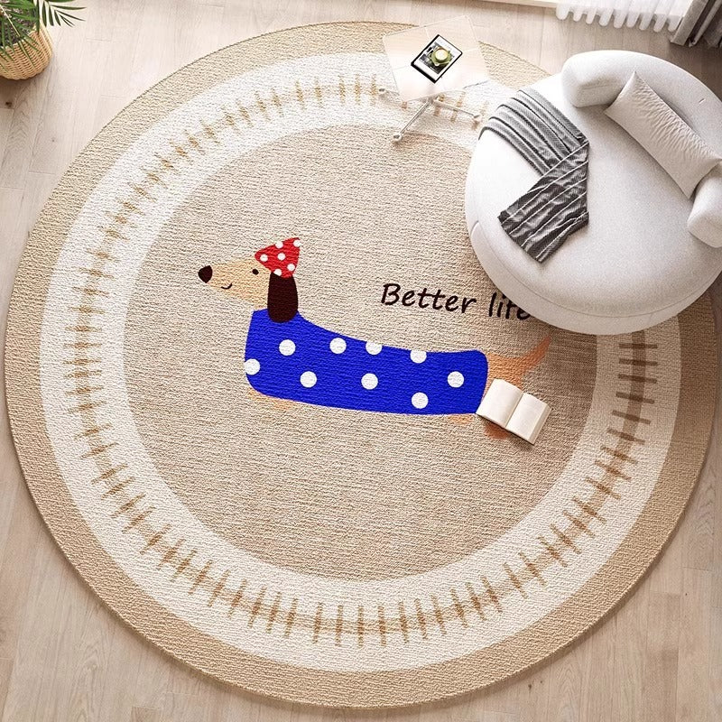 Decorative Dog-Themed Area Rug for Home Decor