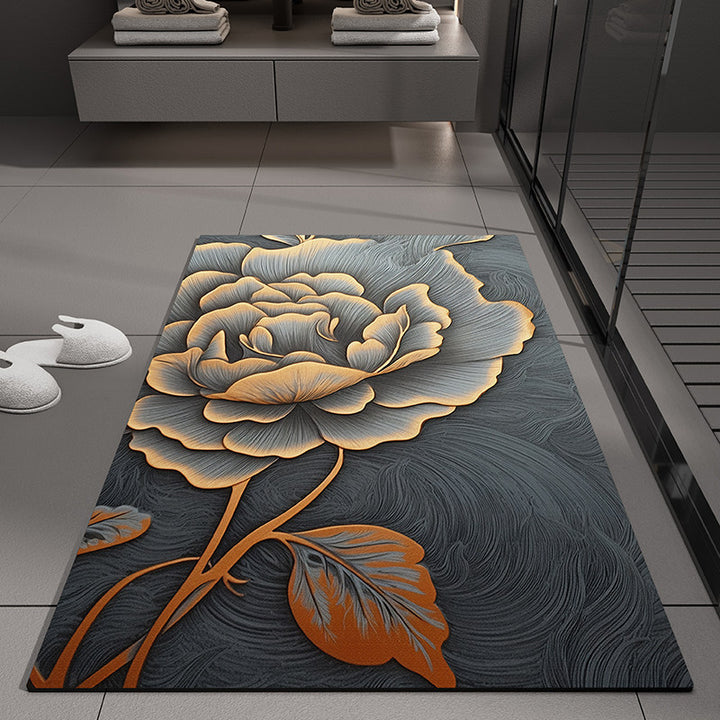 Floral Embossed Bath Mat