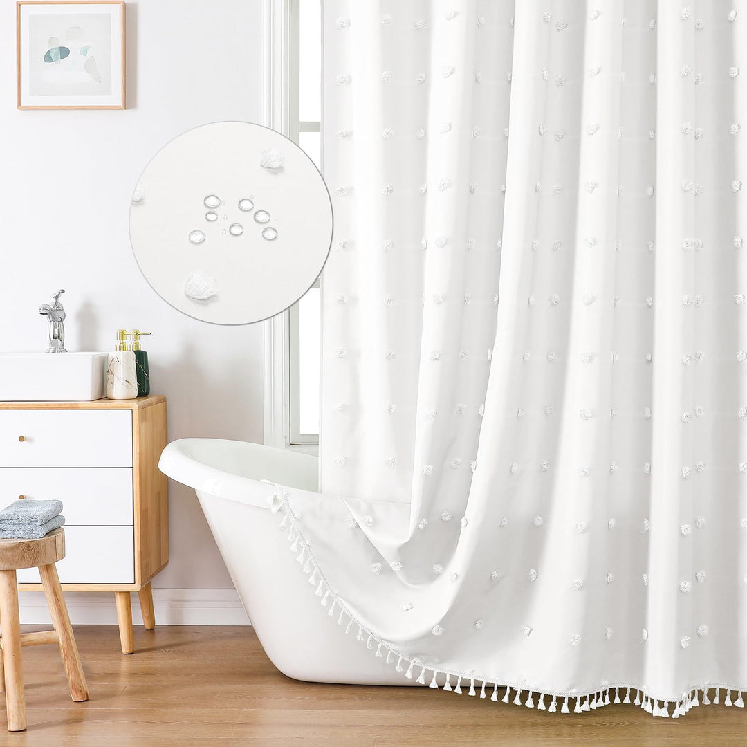 Textured Geometric Shower Curtain Kalsten