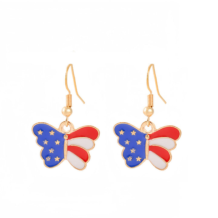 Women's nan patriotic horseshoe enamel dangle earrings with star-accented design and fishhook findings Kalsten