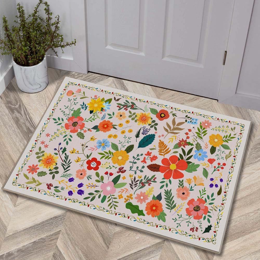 Luxurious Floral Design Bath Mat Kalsten