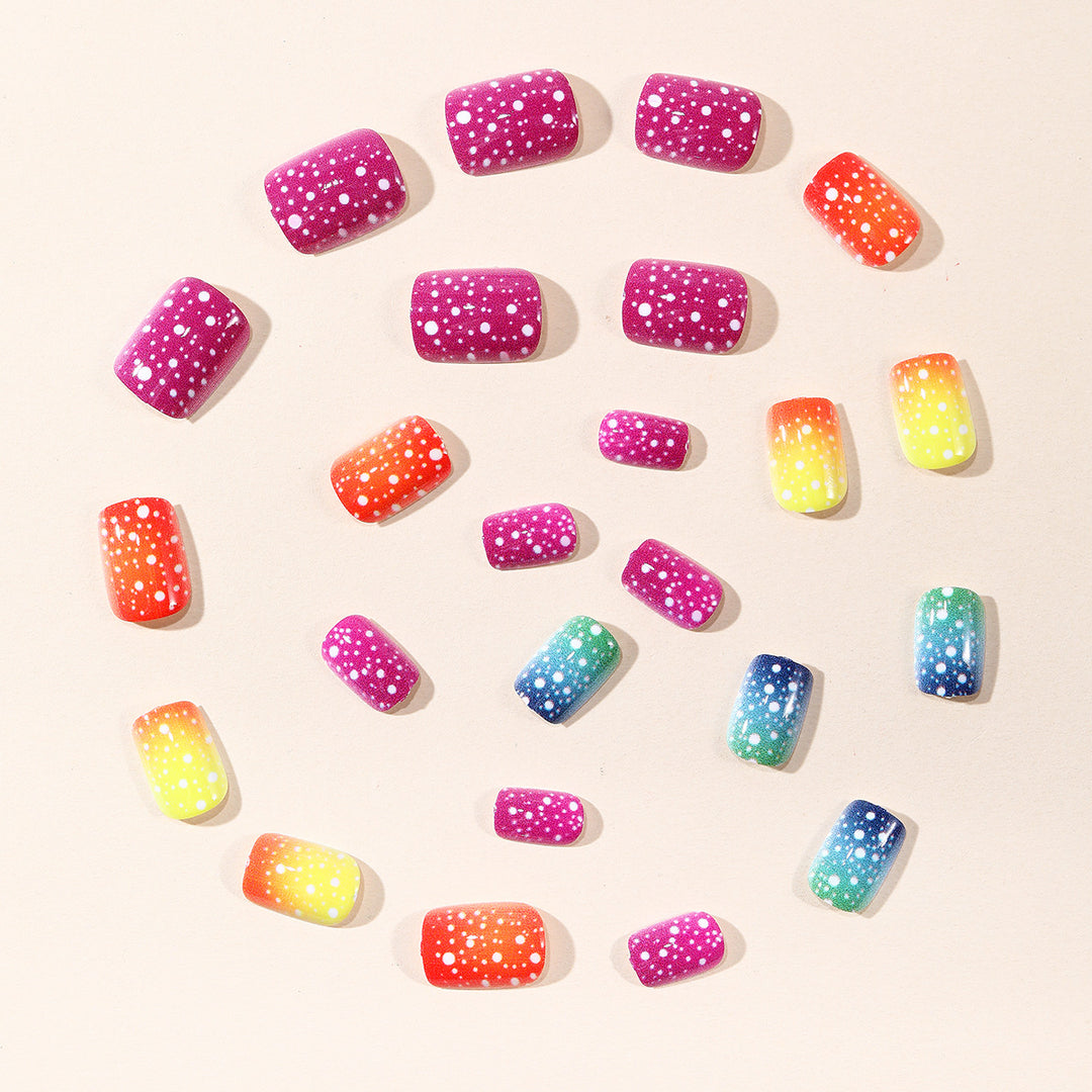 Artistic Rainbow Gradient Nail Art Extensions Kalsten