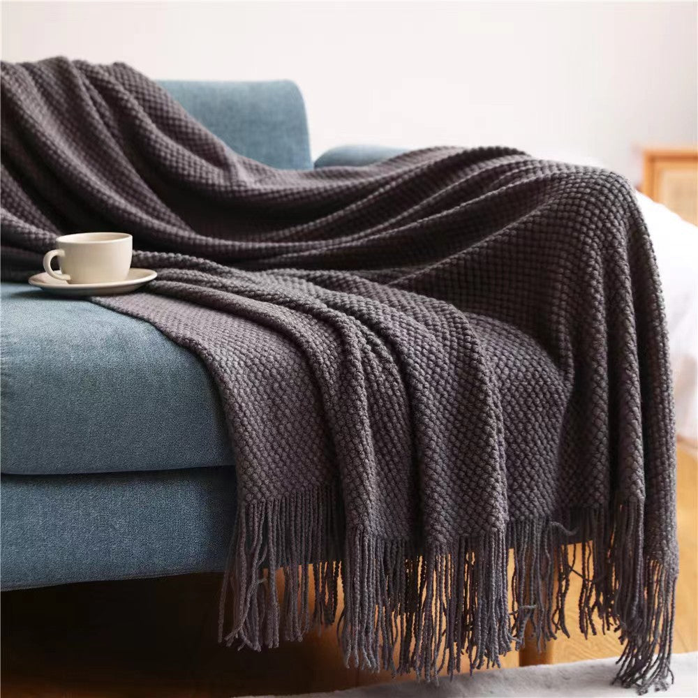 Ladies Cozy Waffle Texture Blanket Kalsten