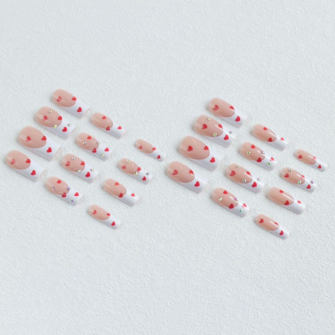 Artistic Heart Motif Press-On Nail Set