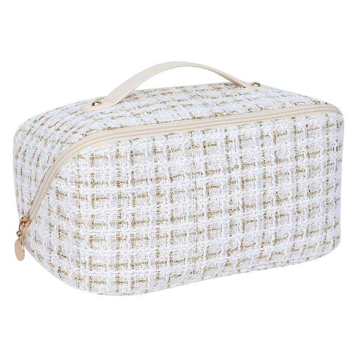 Cosmetic Organizer Bag with Luxurious Interior Layout and Elegant Fabric Design Kalsten
