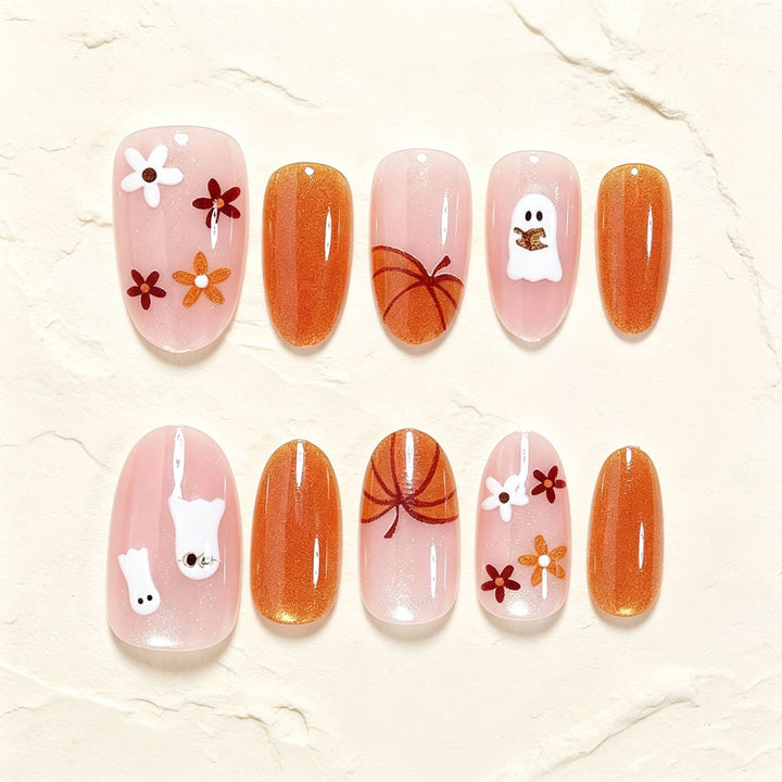 Halloween-Inspired Decorative Press-On Nail Art Set Kalsten
