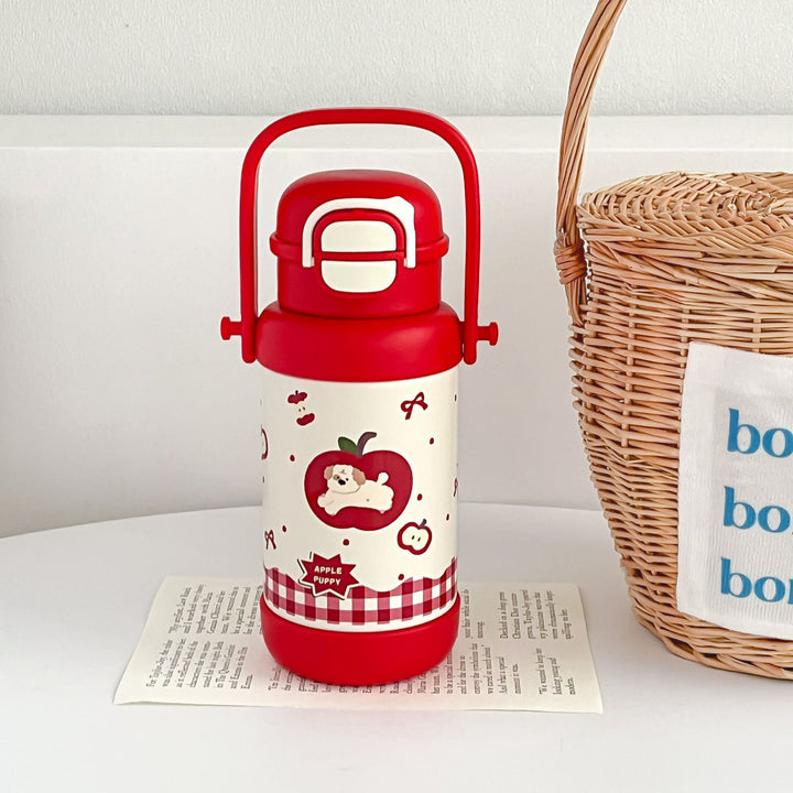 Insulated drinking bottle with folding lid and colorful animal motif Kalsten