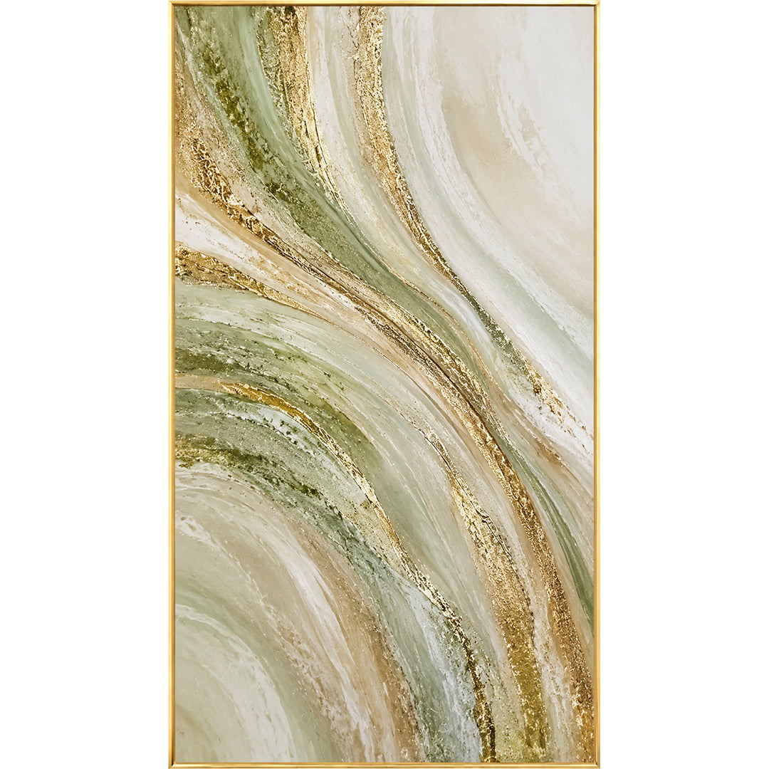 Elegant Gold Marble Framed Canvas Wall Art