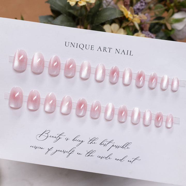 Glossy French Tip Nail Extensions