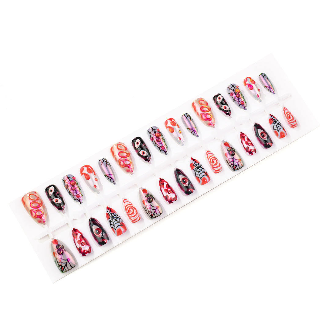 Spooky Gothic Themed Press-On Nail Art Set