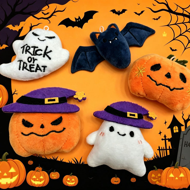 Cute Halloween Plush Ghost with Soft Cuddle Fabric and Embroidered Face