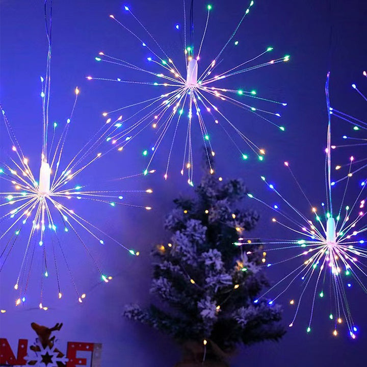 Solar-Powered Starburst Hanging LED Garden Lights With Waterproof Firework-Shaped Clusters And Automatic Dusk-To-Dawn Sensor Kalsten