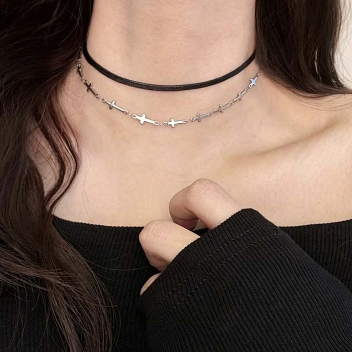 Adjustable Leather Choker Necklace Kalsten