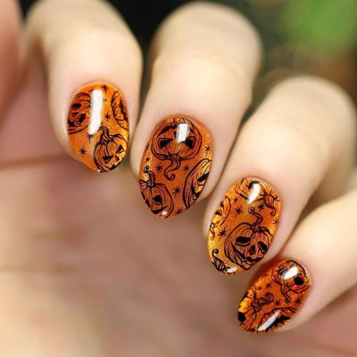 Halloween-Themed Press-On Nail Art