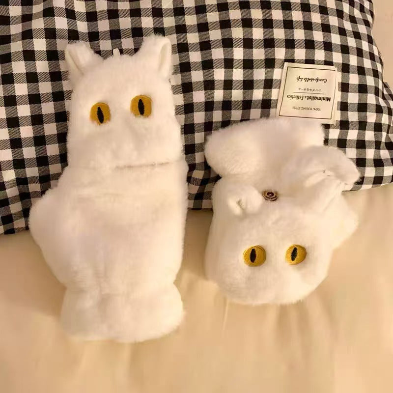 Cute Cat-Themed Plush Mittens Kalsten