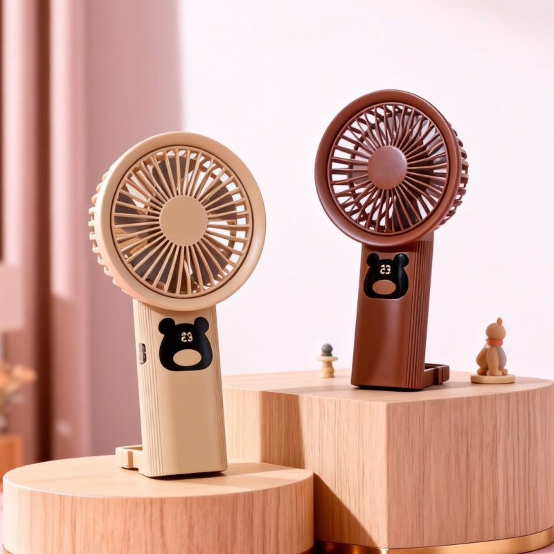 Women portable handheld fan with playful bear design Kalsten
