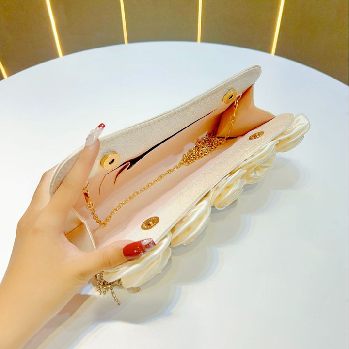 Floral-Embellished Evening Clutch