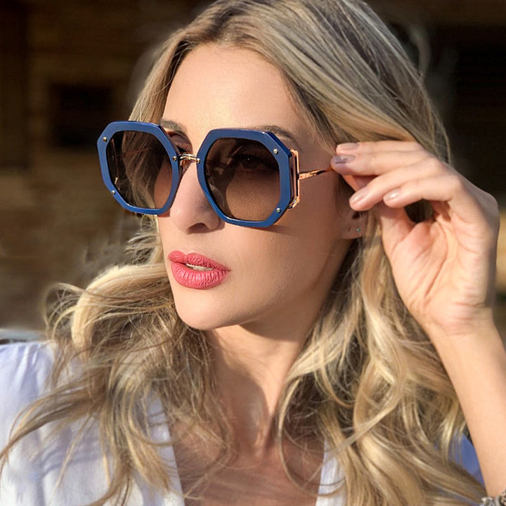 Ladies stylish octagonal sunglasses with UV protection and elegant frame Kalsten