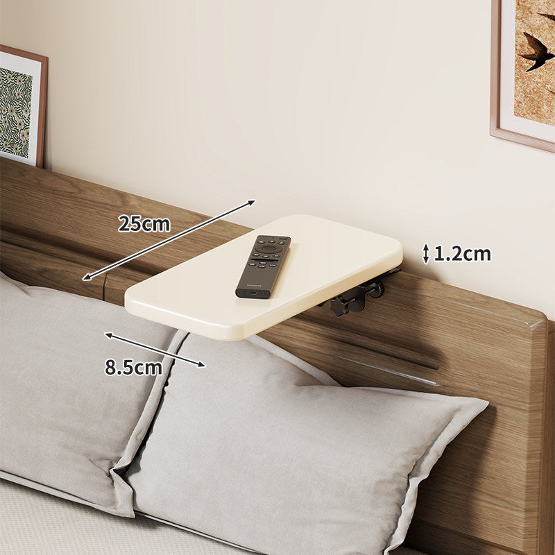 Headboard-Mounted Floating Bedside Shelf for Projectors and Devices