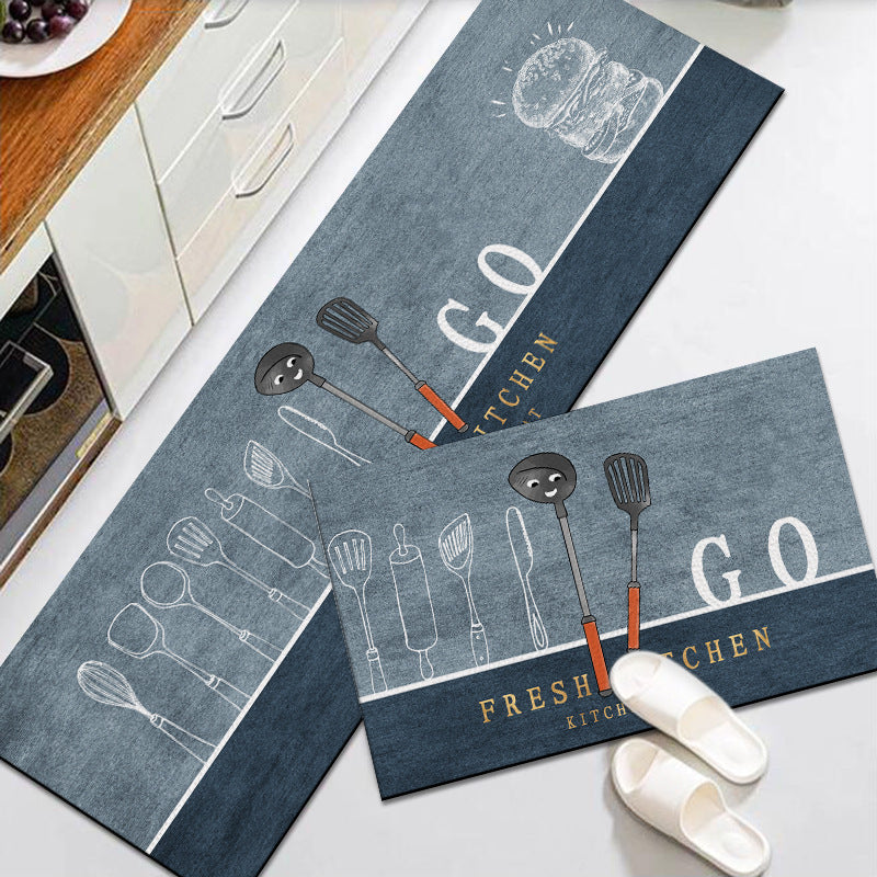 Whimsical Cartoon-Themed Kitchen Mat