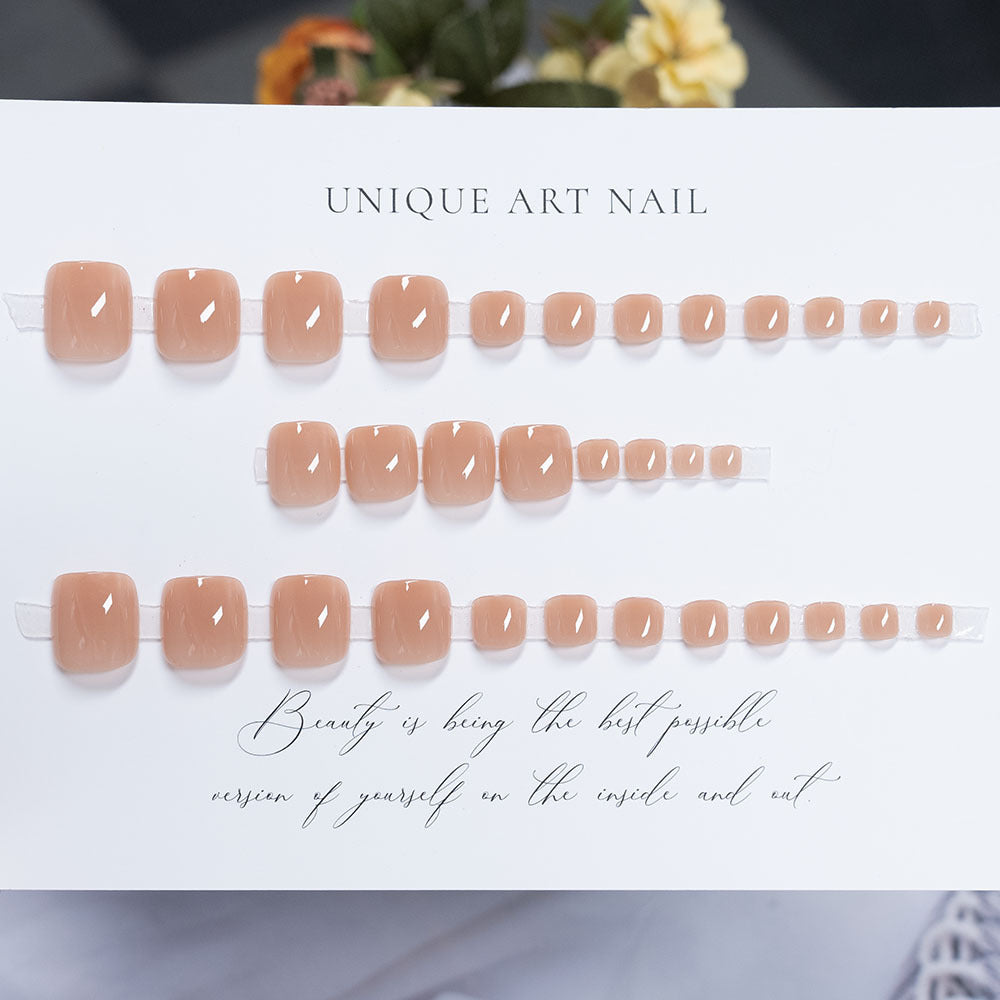 Natural Glossy Pedicure Nail Art
