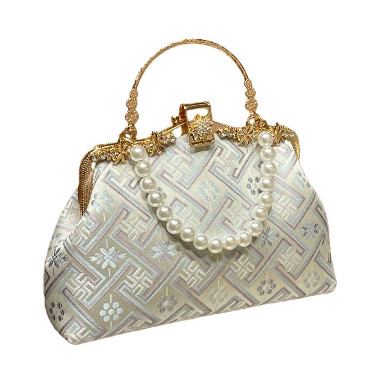 Elegant Pearl-Embellished Handbag